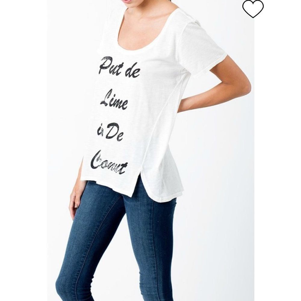 NWT From Los Angeles Sol Angeles Coconut Split Tee - Picture 2 of 4